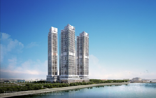 현대건설이 안산 시화MTV에 시공하는 '힐스테이트 라군인테라스2차' 생활숙박시설 투시도.